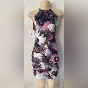 Missguided Multicolor Floral Dress bodycon party prom cocktail midi